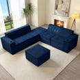 thumbnail image 4 of SOULART 133.84" boneless sectional couch,U shaped modular sectional sofa, cloud couches for living room, No Assembly Required, Blue, 4 of 15