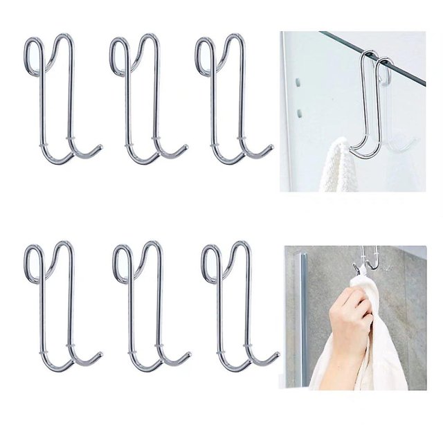 Gancho de pared para mampara de ducha, para baño, muy ligero, para guardar la ducha sobre la puerta de la ducha, 6 unidades (11,5 cm)
