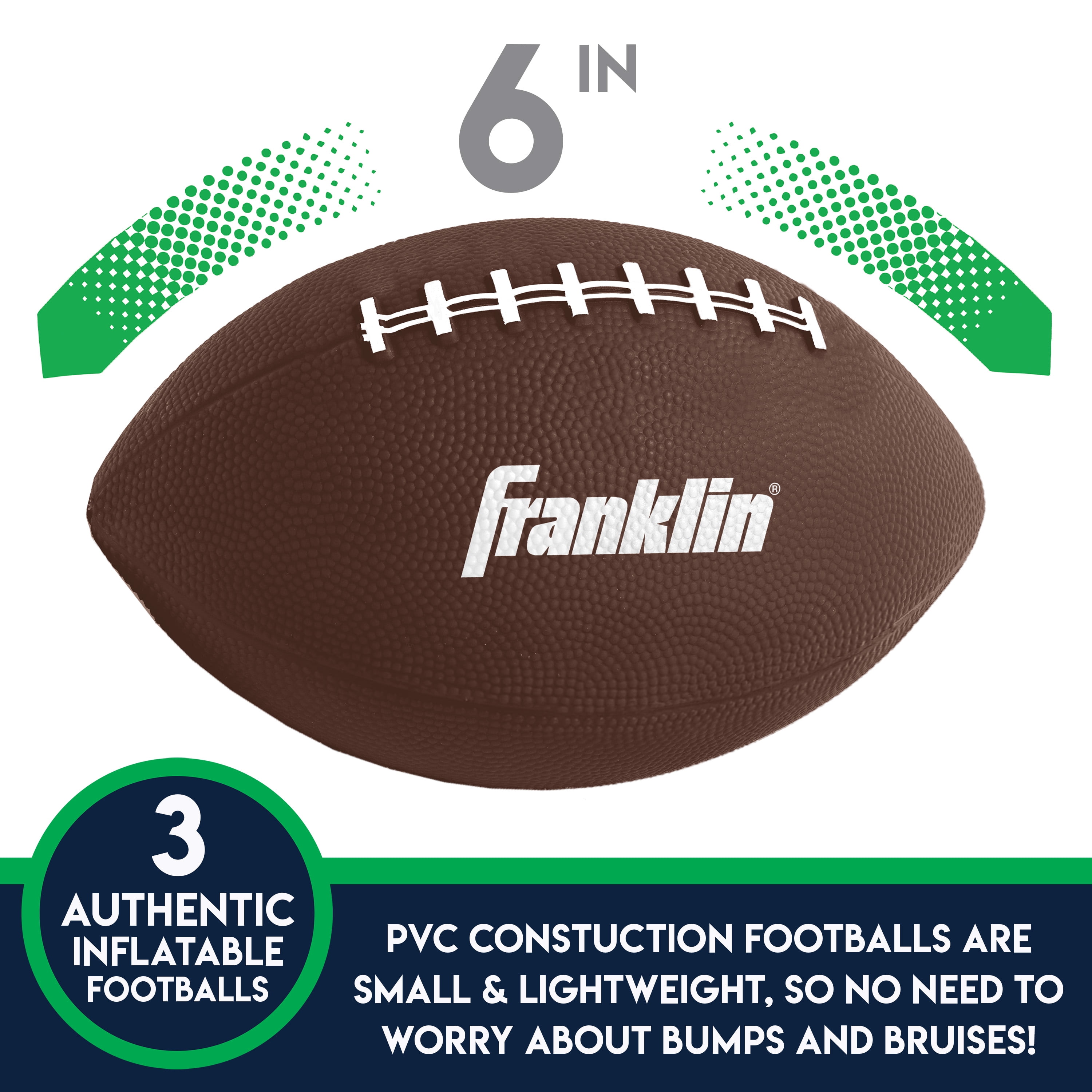 Franklin Sports Mini Inflatable Footballs Set, 2 Count