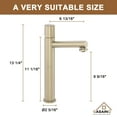 thumbnail image 3 of CASAINC Single Handle Deck Mounted Bathroom Sink Faucet in Brushed Champagne Gold with Pop-up Drain, 3 of 10