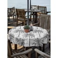 thumbnail image 2 of Outdoor Tablecloth with Umbrella Hole for Patio/Picnic/Party/Camping, Tropical Palm Trees Waterproof Table Cloth Round Cover Washable, Summer Coastal Grey Vintage (Dia 54"), 2 of 9