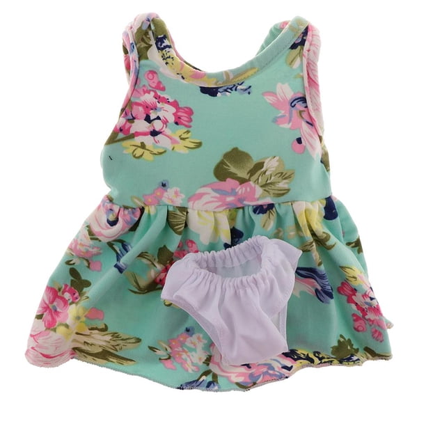 Hermoso vestido estampado Princesa Vestidos hasta Traje el 18 - Verde SM SunniMix Trajes de muñeca de moda de 18 pulgadas