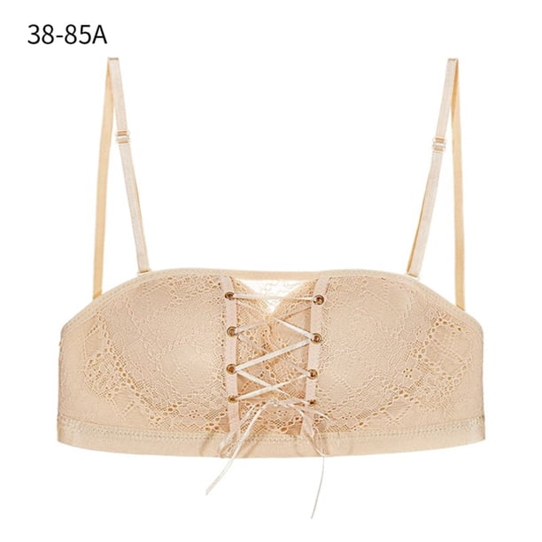 Sujetador de mujer sin tirantes Hacer subir Sujetador acolchado sin alambre Bralette Girl Slim Fit Chest Wrap Underwear, Color de piel, 38 / 85A Methold AP001241-06B