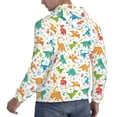 thumbnail image 6 of Kdxio Dinosaur Print Mens Casual Hooded Collar Drawstring Hoodies Pullover Sweatshirts Casual Long Sleeve Shirts-Large, 6 of 7
