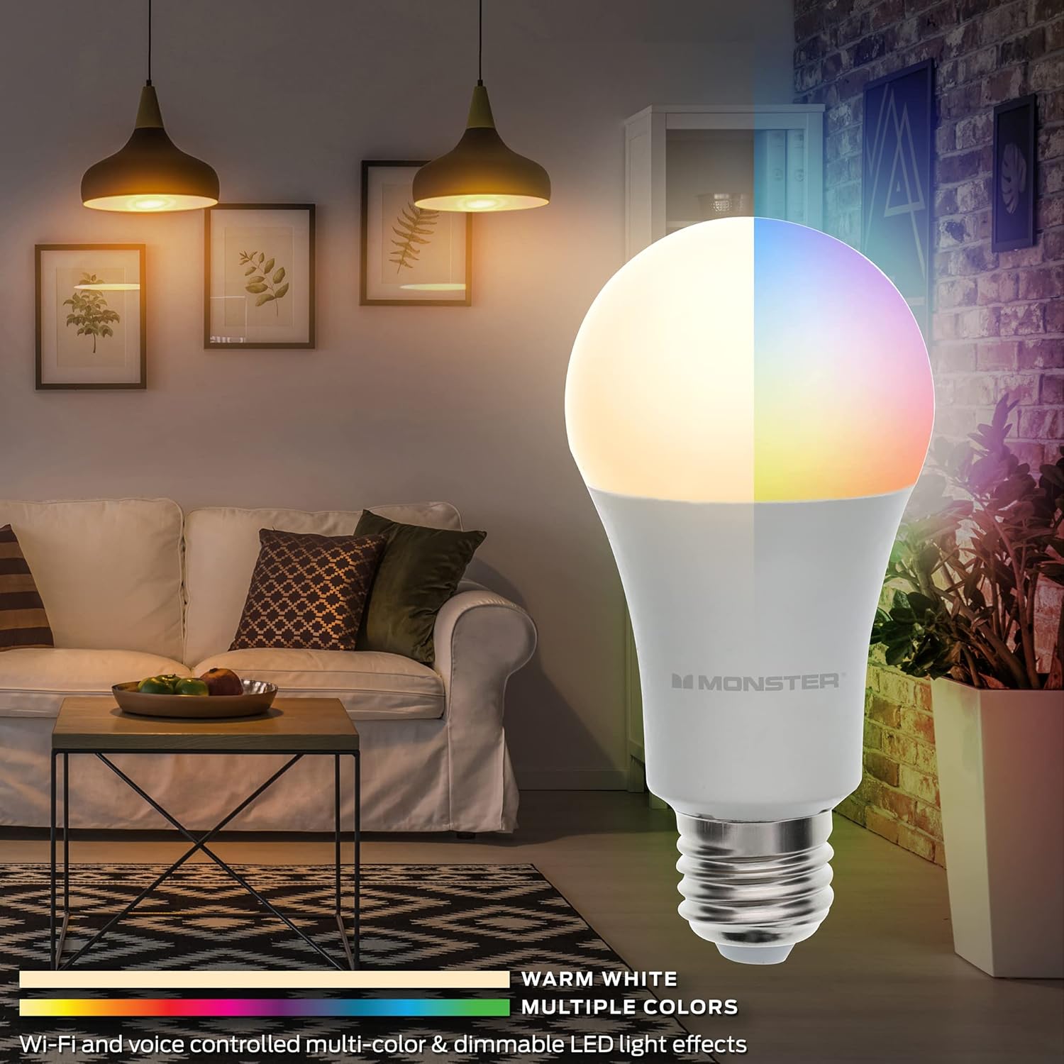 Monster Smart LED Bulbs – 60W Multicolor A19 E26, 2 Pack photo 4