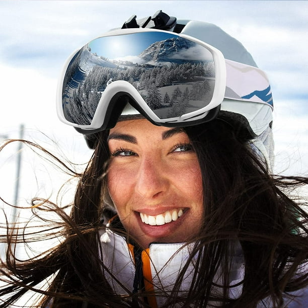 OutdoorMaster Masque de Ski,Lunettes de ski avec housse Lunettes de  Snowboard Premium Anti UV 100%, Lunettes de Snowboard OTG Ajustables  Masques de Snowboard pour Hommes & Femme,Garçons et Filles 