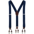 thumbnail image 1 of CTM®  1.375 Inch Wide Solid Color Y-Back Double Clip-End Suspenders (Men's), 1 of 2