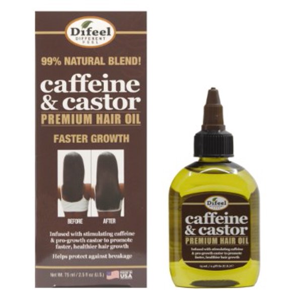 Difeel(Sunflower) Caffeine & Castor Faster Growth Premium Hair Oil (2.5oz)