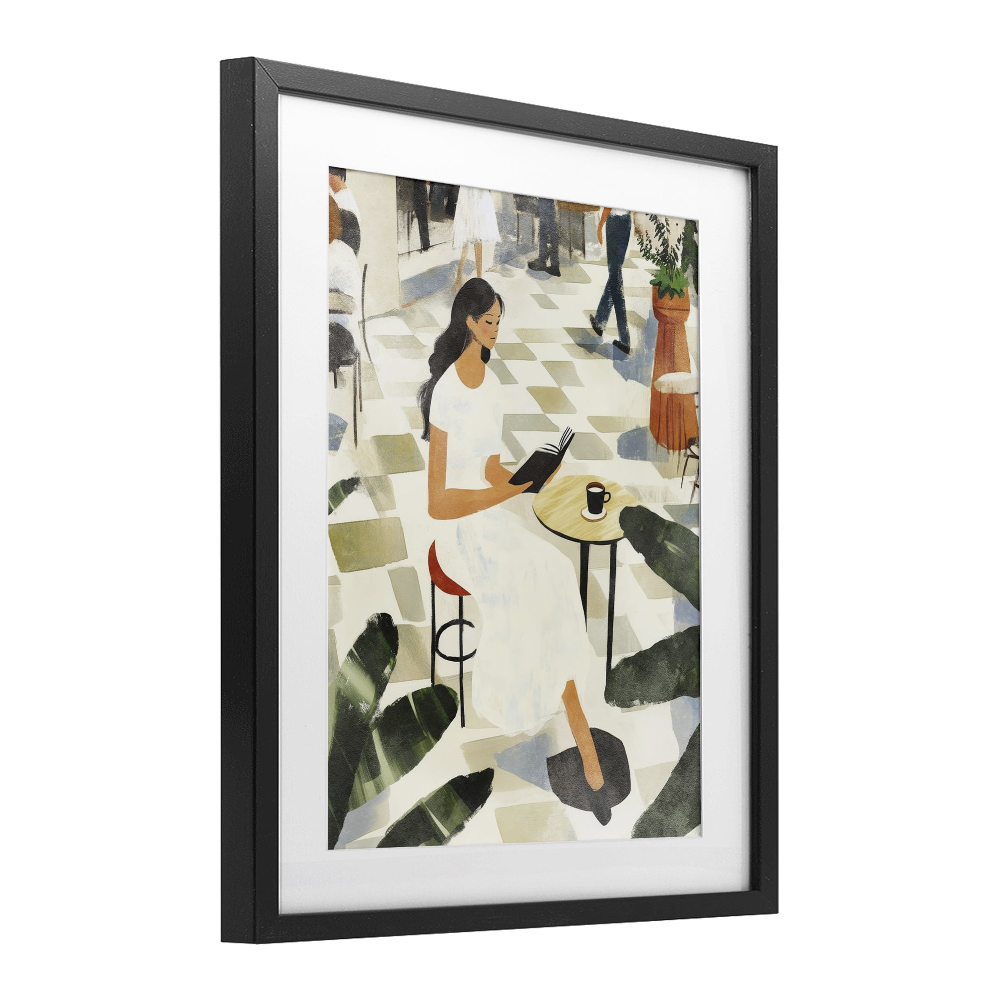 Stupell Industries Coffee & Pages in Cafe Black Framed Print Under Glass, design by Svetlana Aleynikova