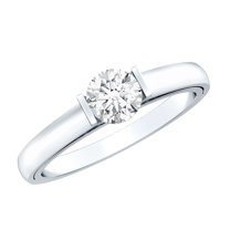Rosec Jewels 1/2 Ct Lab Diamond Promise Ring, EF-VS Quality - With Jewelry Box, 10K White Gold, US 7.50