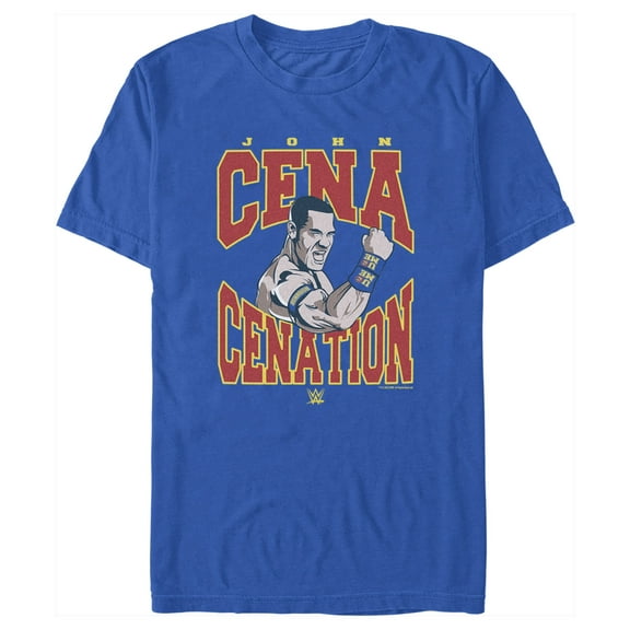 Men's WWE John Cena Cenation Animated Graphic Tee Royal Blue Large