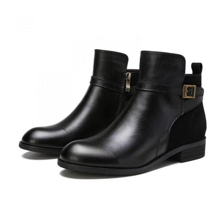 

Tdoqot 2022 Boots for Women- Casual Christmas Gifts Chunky Heel Low-heeled Women s Ankle Boots Black 37