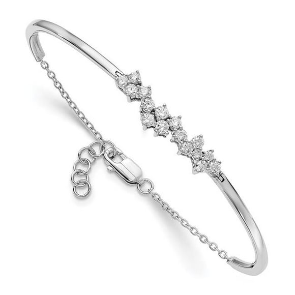 Quality Gold BM8397-100-WA 14K White Gold Diamond Bangle Bracelet