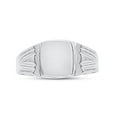 thumbnail image 2 of AFFY 14K White Gold Plated Sterling Silver 925 Square Signet Mens Ring Gift For Men's, Ring Size 10.5, 2 of 3