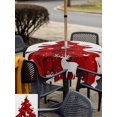 thumbnail image 4 of Outdoor Tablecloth with Umbrella Hole and Zipper, Red Christmas Tree Square Table Cloth 54x54 Inch Waterproof Tablecloth, Xmas Reindeer Modern Abstract Art Picnic Table Cover for Patio Camping, 4 of 7
