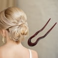 thumbnail image 2 of Unique Bargains 1 Pc Chignon Pin Wave U-shaped Hair Hairpin for Women Dark Red, 2 of 5