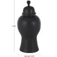 thumbnail image 3 of DecMode 12" x 25" Black Ceramic Rounded Hourglass Decorative Jars with Lid and Ball Knob, 1-Piece, 3 of 9