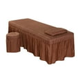 thumbnail image 2 of pitrice Soft Beauty Massage Bed Sheet With Pillowcase and Stool Cover Coffee, 2 of 9