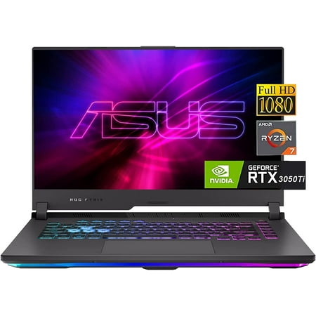 ASUS ROG Strix G15 Gaming Laptop, 15.6 inch FHD Display, NVIDIA GeForce RTX 3050Ti, AMD Ryzen 7 4800H, 32GB RAM, 512GB SSD, Wi-Fi 6, Bluetooth 5, RGB Backlit KB, Windows 10, Bundle with JAWFOAL