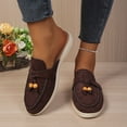 thumbnail image 3 of Pandaie Womens Mules Suede Slip on Dressy Loafers Ladies Closed Toe Backless Slides 2026 Casual Walking Shoes for Business Work Office Brown Size 9, 3 of 9