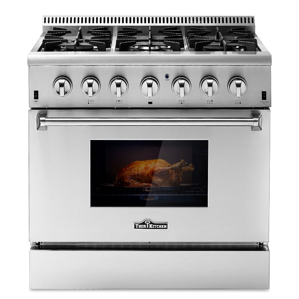 THOR KITCHEN 36inch Dual Fuel Range 36" 6 Burner 5.2 Cu. Ft Free