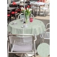 thumbnail image 4 of Outdoor Tablecloth with Umbrella Hole and Zipper, Sage Green Ombre Round Table Cloth 60 Inch Waterproof Tablecloth, Farmhouse Stripes Modern Abstract Art Picnic Table Cover for Patio Camping, 4 of 7