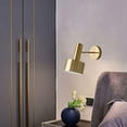 thumbnail image 3 of Aplique de pared interior E27 dorado moderno - Lámpara de pared creativa - Brazo oscilante ajustable con pantalla para dormitorio, pasillo, escalera - Estilo industrial simple, 3 of 5