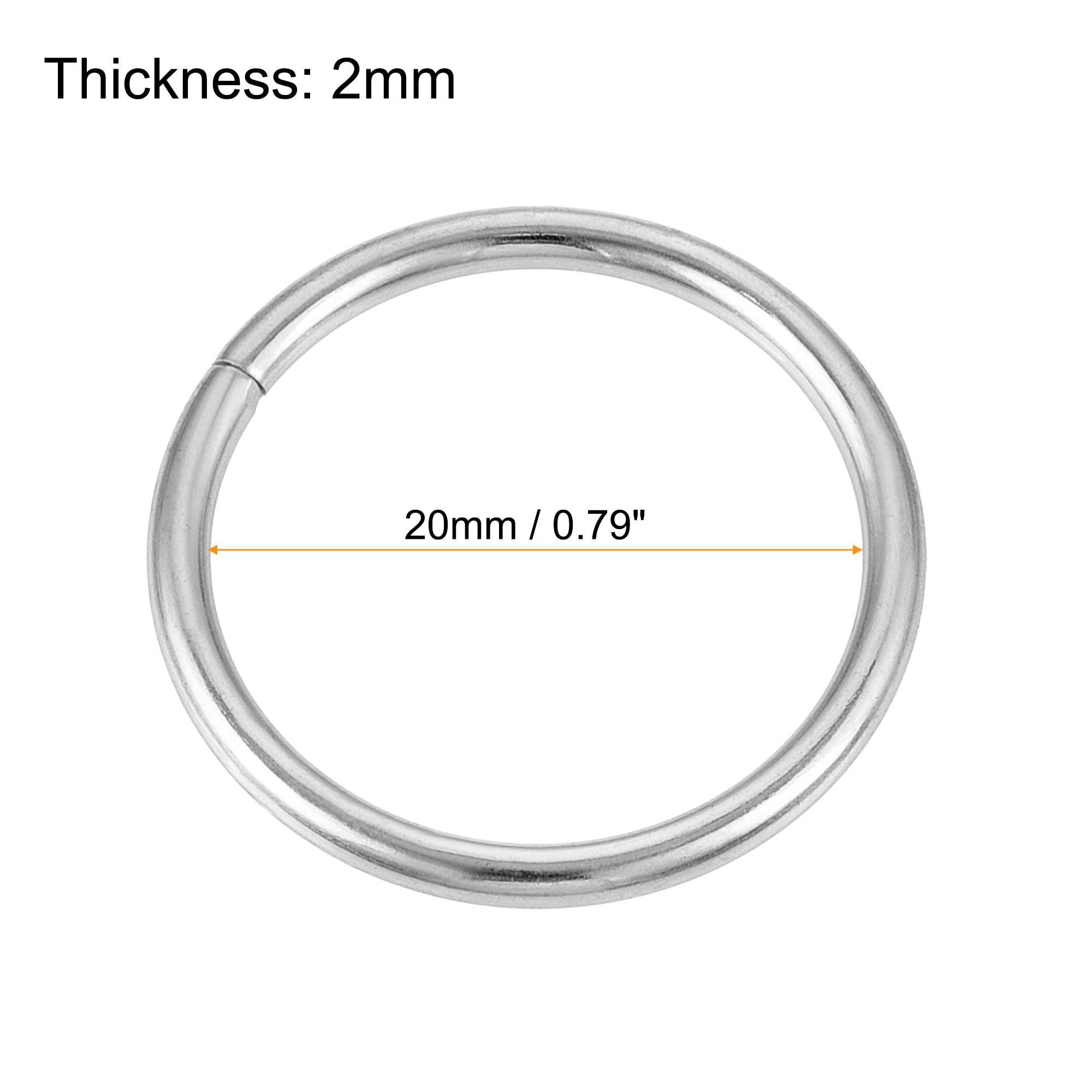 1 1/2 O Rings Metal for Straps Bags Belts Crafts Silver Tone 4 pcs