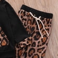 thumbnail image 5 of Franhais Baby 2PCS Outfit Set, Hoodie Front Big Pocket Top, Long Leopard Pattern Straps Pants Set, 5 of 8