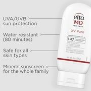 EltaMD UV Pure Face and Body Sunscreen, SPF 47 Mineral Sunscreen for Kids and Adults, Water Resistant Up to 80 Minutes, 4.0 oz Sun Screen Tube
