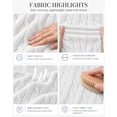 thumbnail image 3 of QUALFORT Women’s V-Neck Cable Knit Sweater, Lightweight Long Sleeve Pullover, Off White, Size L, 3 of 7