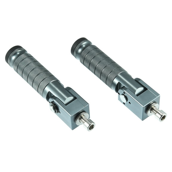 1 Pair Universal 8mm Motorcycle Foot Peg Folding Support Rod Aluminum Alloy Footpegs Foldable Titanium Tone