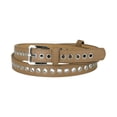 thumbnail image 1 of Cinturón de cuero PU Allegra K con ojal para mujer hebilla de metal Caqui talla grande 106 cm, 1 of 4
