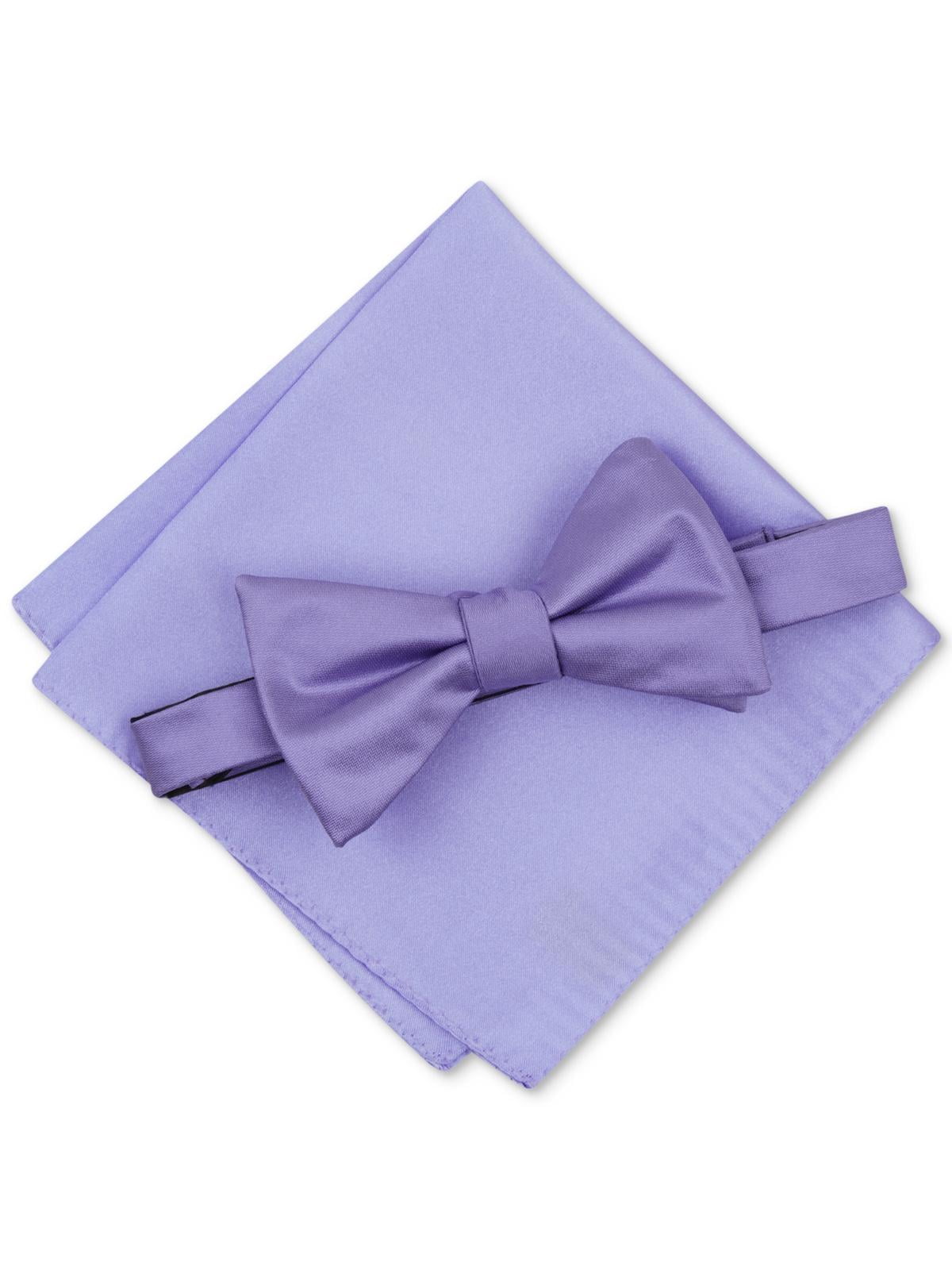 New in box Brand Q Men's Self-tied Bow Tie & Hankie Polka dots purple Black 