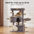 thumbnail image 2 of 41" Tall Cat Tree for Medium Large Cats, Heavy Duty Cat Tower with 2.8in Posts & Washable Top Perches, Space-Saving Cat Furniture for Apartments, Easy to Assembly, 2 of 15