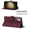 thumbnail image 3 of Embossed Wallet Case for Samsung Galaxy S24 Ultra, Magnetic Clasp Card Holder Luxury Business PU Leather Folio Cover with Kickstand Card Slots Flip Case for Samsung Galaxy S24 Ultra, Winered, 3 of 10