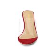 thumbnail image 6 of BLISSFUL STEP Women's Clear Strap Stiletto Heels Sandals Red 10, 6 of 7