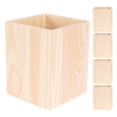 thumbnail image 1 of GOOHOCHY 5 portalápices de madera: portalápices de madera sin terminar, porta lápices en blanco para escritorio, organizador de pinceles DIY para suministros de oficina y pinceles de maquillaje, 10 x, 1 of 8