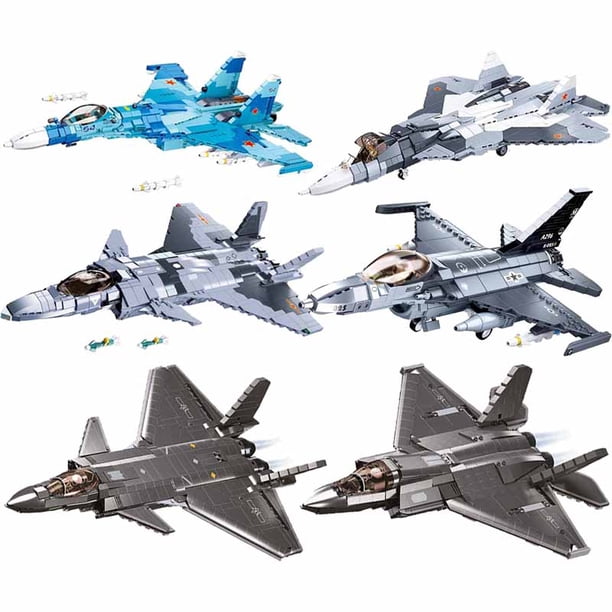 -helicóptero militar moderno Sukhoi, Su-57, Aircrafts F/Su-27, caza A-18, WWII, bloques de construcción, modelo, juguetes para niños