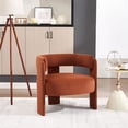 thumbnail image 3 of S-HOME Mid-Century Modern Velvet Accent Chair  with Wooden Legs for Living Room, Bedroom, Office Decor, Orange, 3 of 11