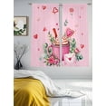 thumbnail image 3 of Valentine's Day Sheer Curtains 72 Inch Length 2 Panels Set, Pink Romantic Ice Cream Eucalyptus Leaves Voile Window Treatment Curtains Sheers Drapes for Bedroom/Living Room/Kitchen 52"x72"x2, 3 of 7