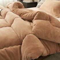 ANMINY Double-Sided Milk Fleece Winter Comforter, Reversible Soft Warm Bedding