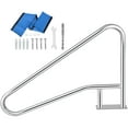 thumbnail image 1 of VEVOR Rambarde de Piscine 55x32 Rambarde de Piscine en Acier Inoxydable 304 Capacité de Charge 250 Lb Argent Antirouille Main Courante de Piscine Main Courante de Piscine Humanisée avec Couvercle à Prise Bleue et Foret M8 et Vis Auto-Adhérentes, 1 of 9