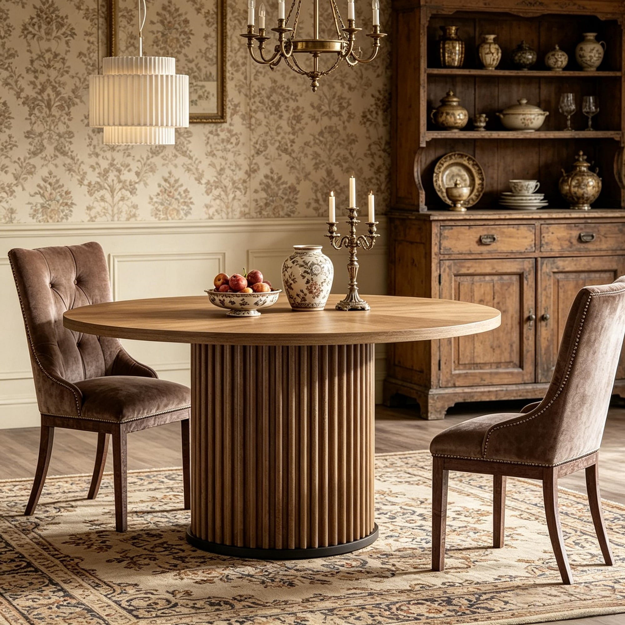 Round Dining Table, Seats 6
