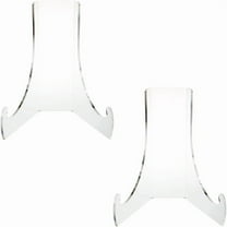 2 Pieces Acrylic Plate Stand 60-Degree Angle Acrylic Easel Acrylic Book Stand Acrylic Plaque Stand Table Top Easel Card Picture Stands Plate Holder with Deep Support Ledges(Clear, Small)