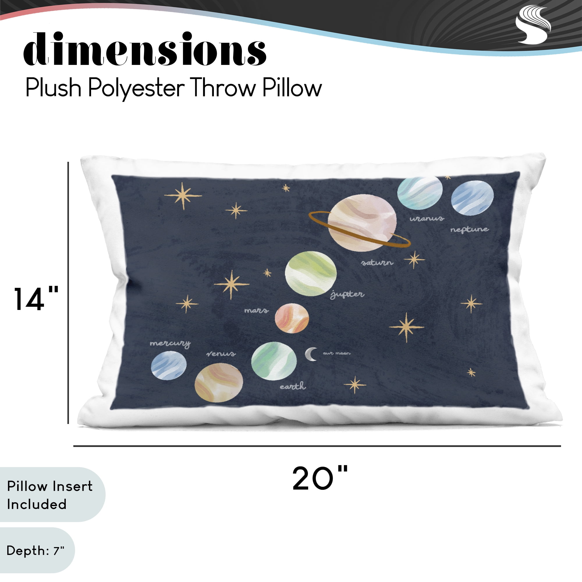 Stupell Industries Educational Space System Decorative Printed Throw Pillow, design by Lil' Rue