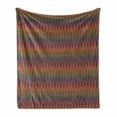 thumbnail image 1 of Chevron Soft Flannel Fleece Throw Blanket, Zigzag Shape in Retro Colors Geometric Simple Design with Stripes Vintage Grid, Cozy Plush for Indoor and Outdoor Use, 50" x 60", Multicolor, by Ambesonne, 1 of 6