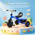thumbnail image 3 of KORIMEFA Toddler Trike for Ages 2-5 Boys Girls, Beginner Kids Tricycle with Quiet Wheels & Storage Bin, Blue, 3 of 15