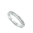 thumbnail image 4 of Men's Women's Wedding Band Clear CZ Ring .925 Sterling Silver White Jewelry Female Size 9, 4 of 4