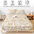 thumbnail image 5 of Twin XL Size Fitted Sheet Set - Orange Flower 2 Piece Bedding Sets 16" Deep Pocket Fitted Sheet with 1 Pillowcases, Vintage Farmhouse Boho Leaf Spring Plant Brushed Microfiber Hotel Luxury Bed Sheets, 5 of 9